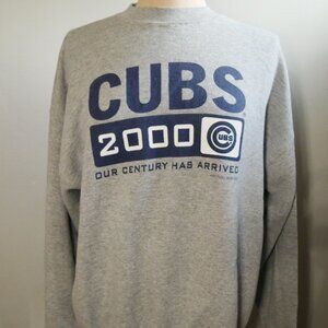 Vintage Chicago Cubs 2000 Our Century Has Arrived Mens L Gray Sweatshirt